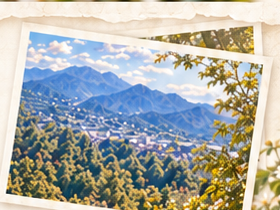 山あいから見える街の風景